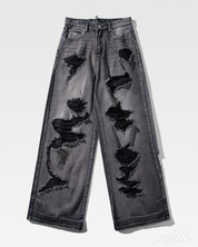 Y2K black ripped jeans