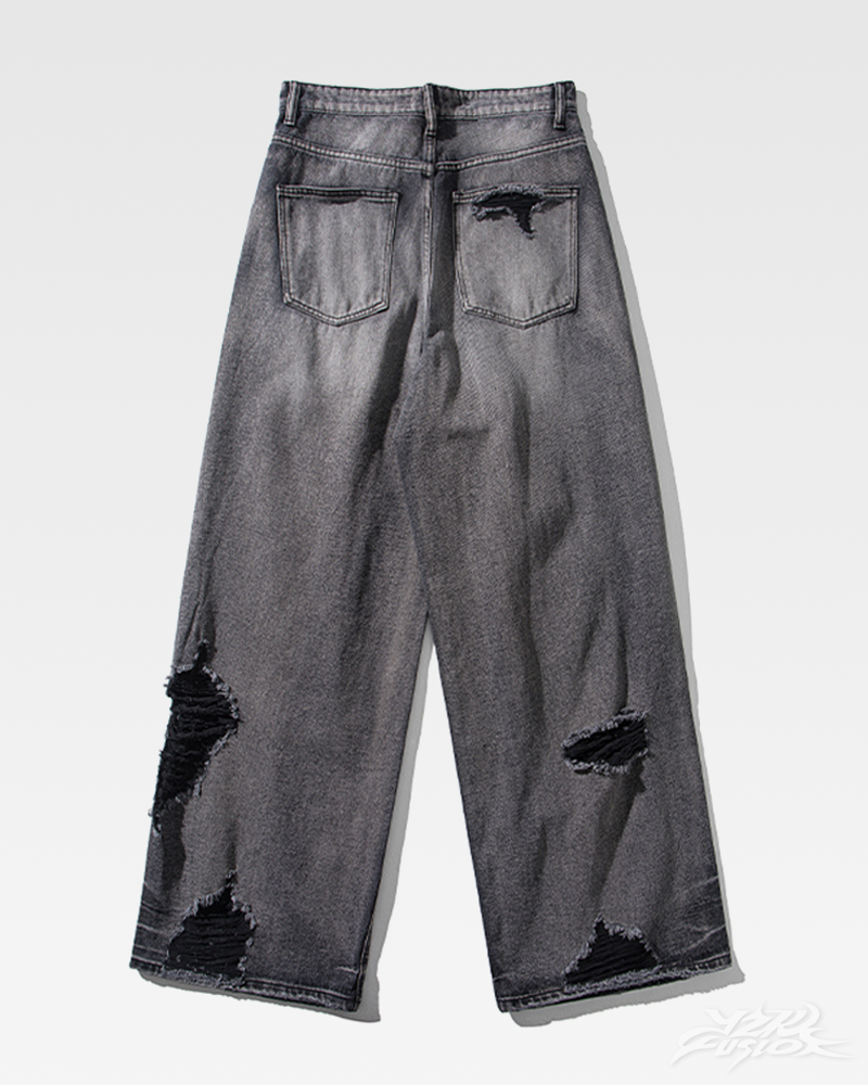 Y2K black ripped jeans