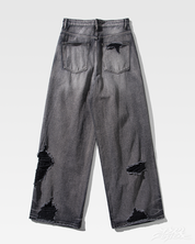 Y2K black ripped jeans