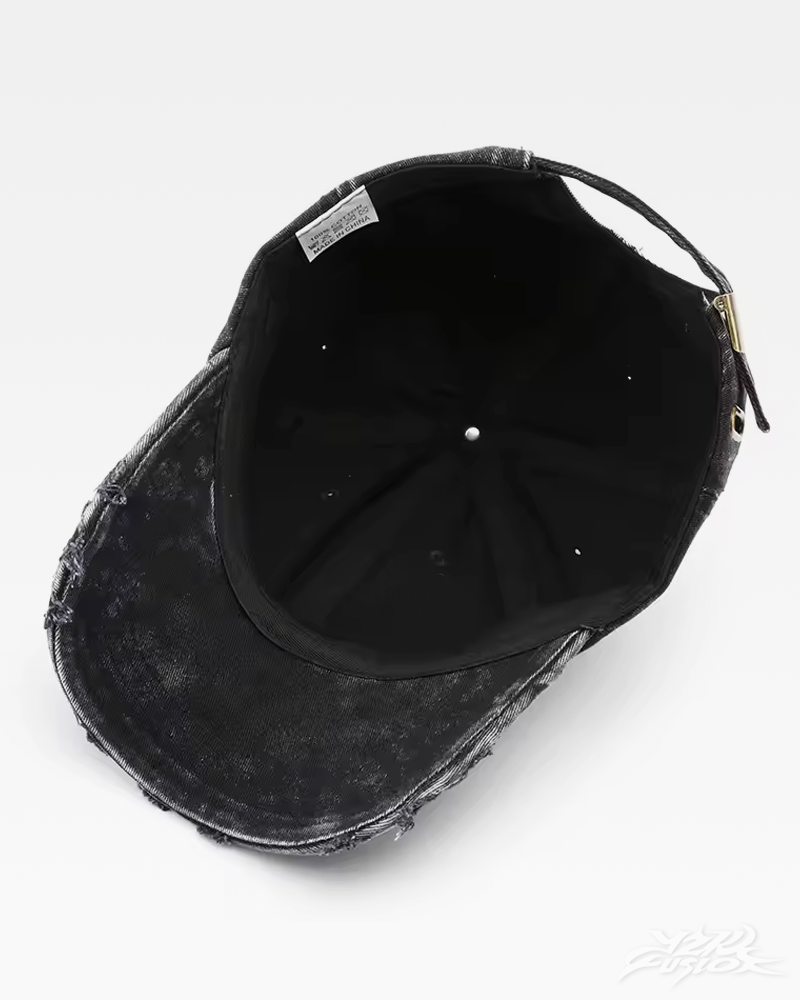 Y2K Schwarze Washed Cap
