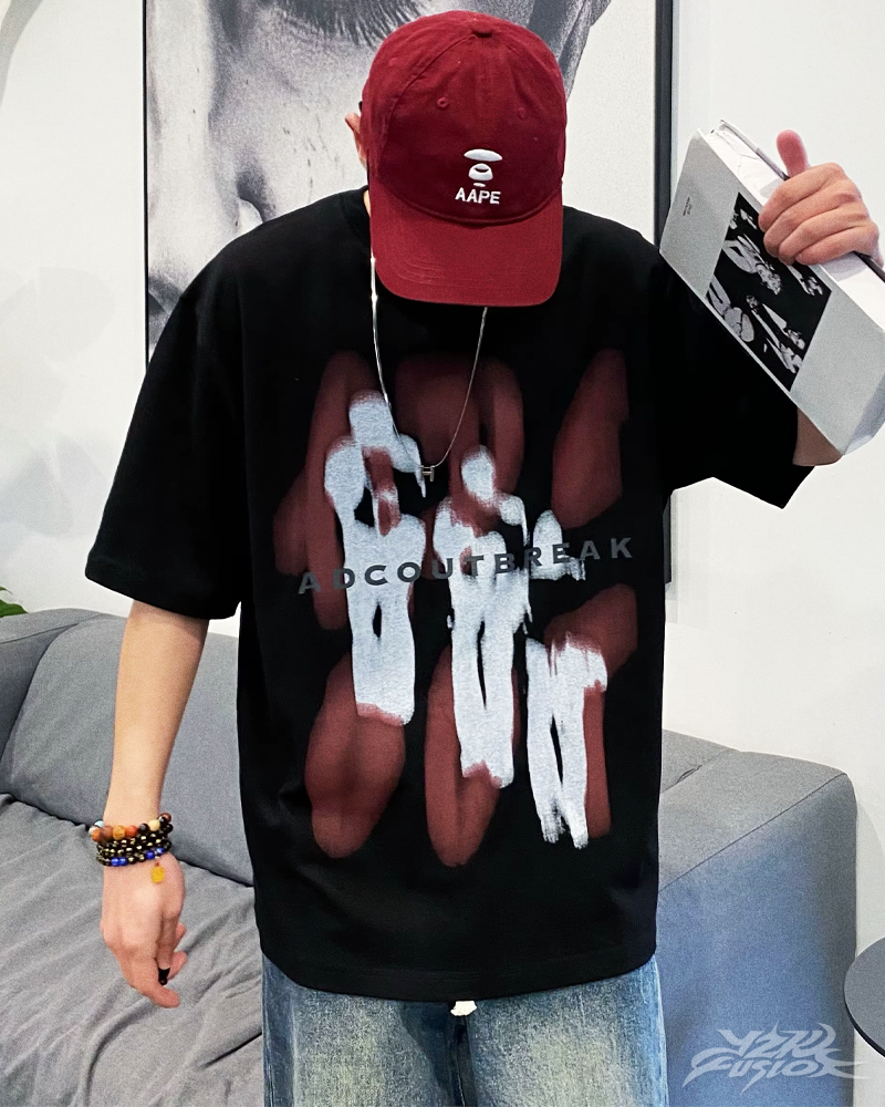 Y2K Verschwommene Silhouetten T-Shirt
