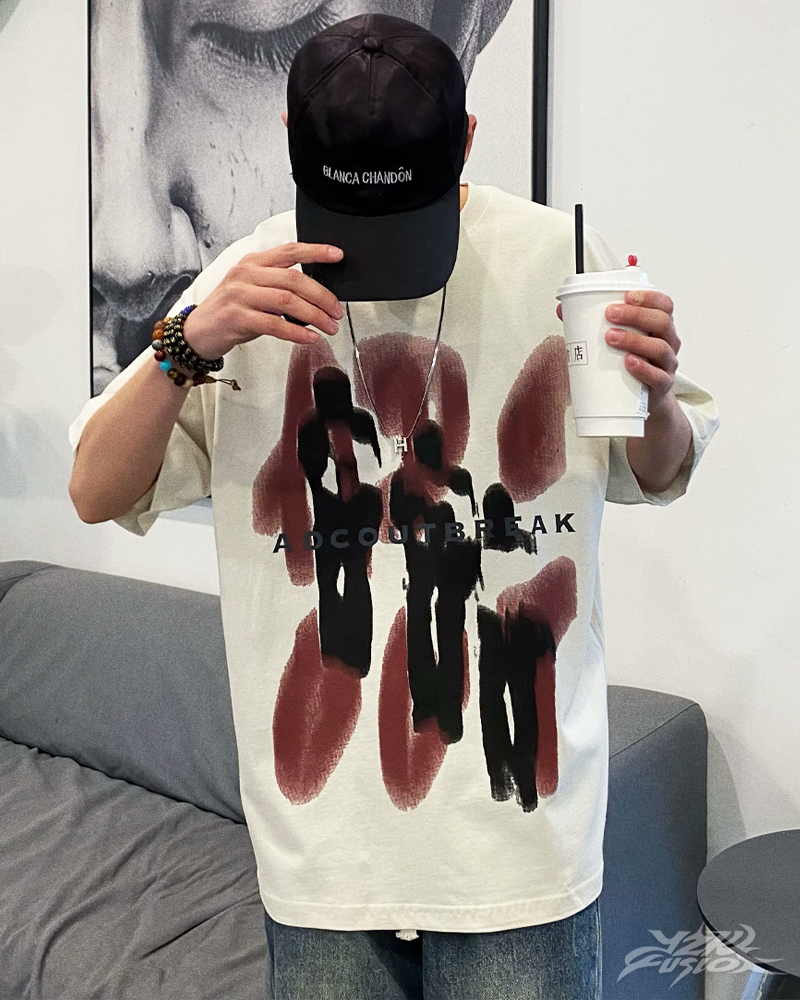 Y2K Verschwommene Silhouetten T-Shirt