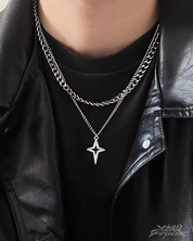 Y2K Cross Necklace Men