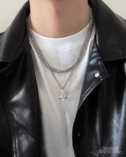 Y2K Cross Necklace Men