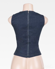 Top Y2K in denim con cut out