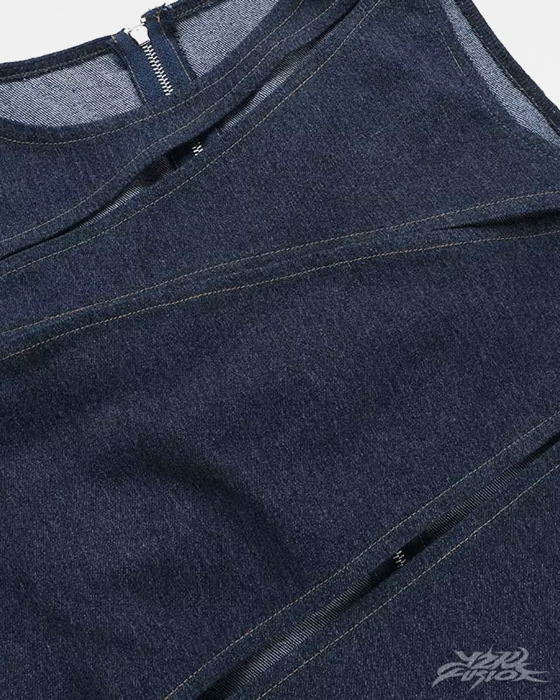 Top Y2K in denim con cut out