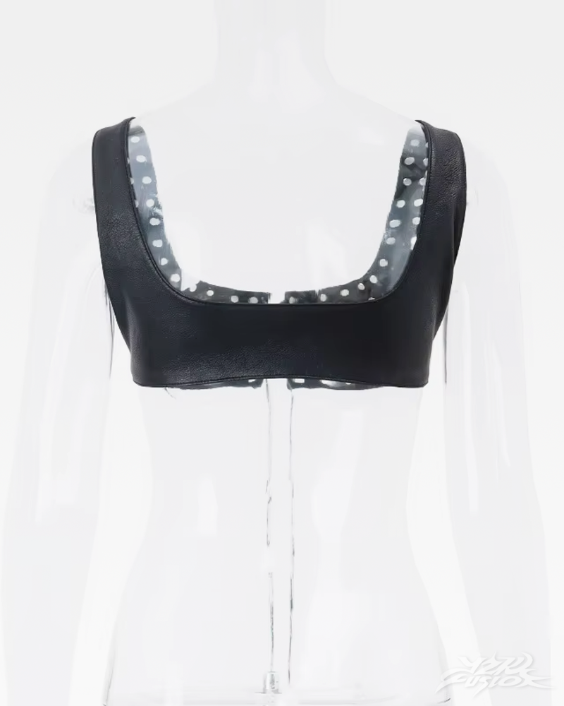 Y2K Leder Bralette