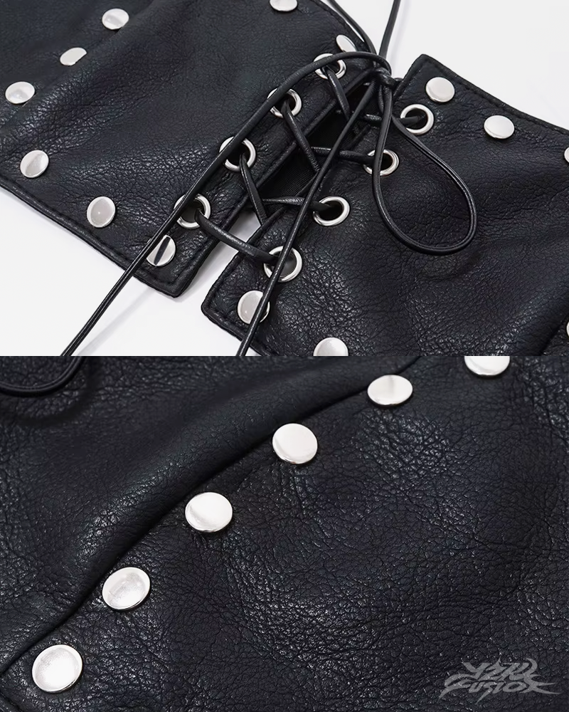 Y2K Leder Bralette