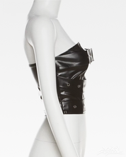 Y2K Kunstleder Bandeau Top