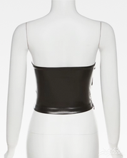 Y2K Kunstleder Bandeau Top