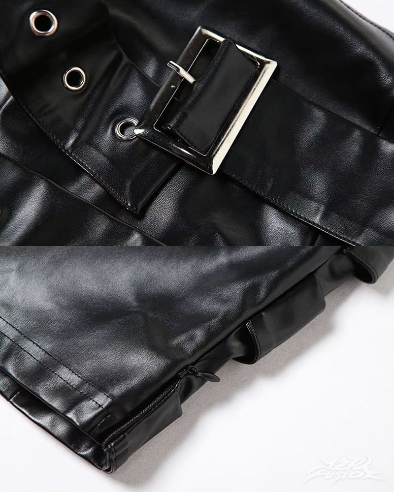 Y2K Kunstleder Bandeau Top