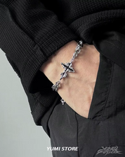 Y2K Gothic Cross Bracelet