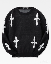 Y2K Pullover mit Gothic Kreuz