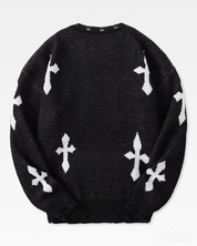 Y2K Pullover mit Gothic Kreuz
