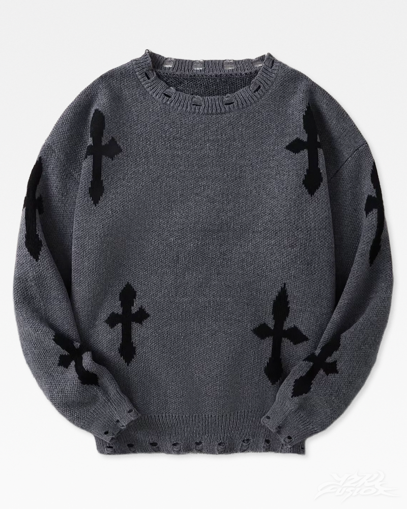Pull croix gothique Y2K