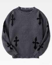 Y2K Pullover mit Gothic Kreuz