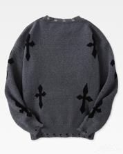 Y2K Pullover mit Gothic Kreuz