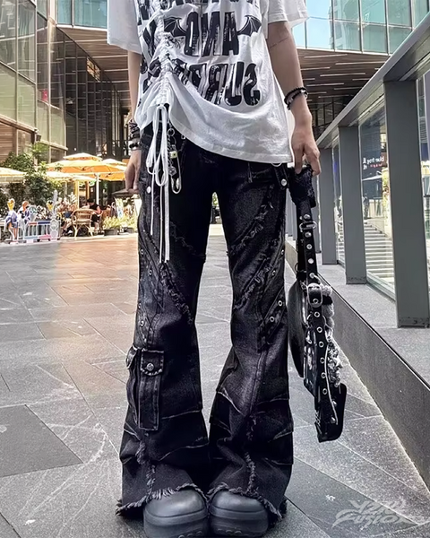 Y2K Grunge Flare Jeans | Y2K Fusion