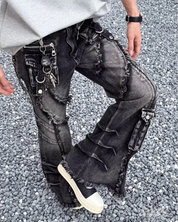 Y2K Grunge Flare Jeans