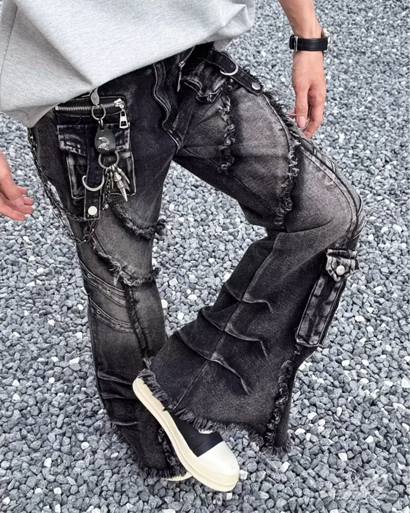 Y2K Grunge Flare Jeans | Y2K Fusion Y2K Grunge Flare Jeans | Y2K Fusion