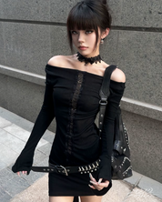 Y2K Grunge Off Shoulder Top