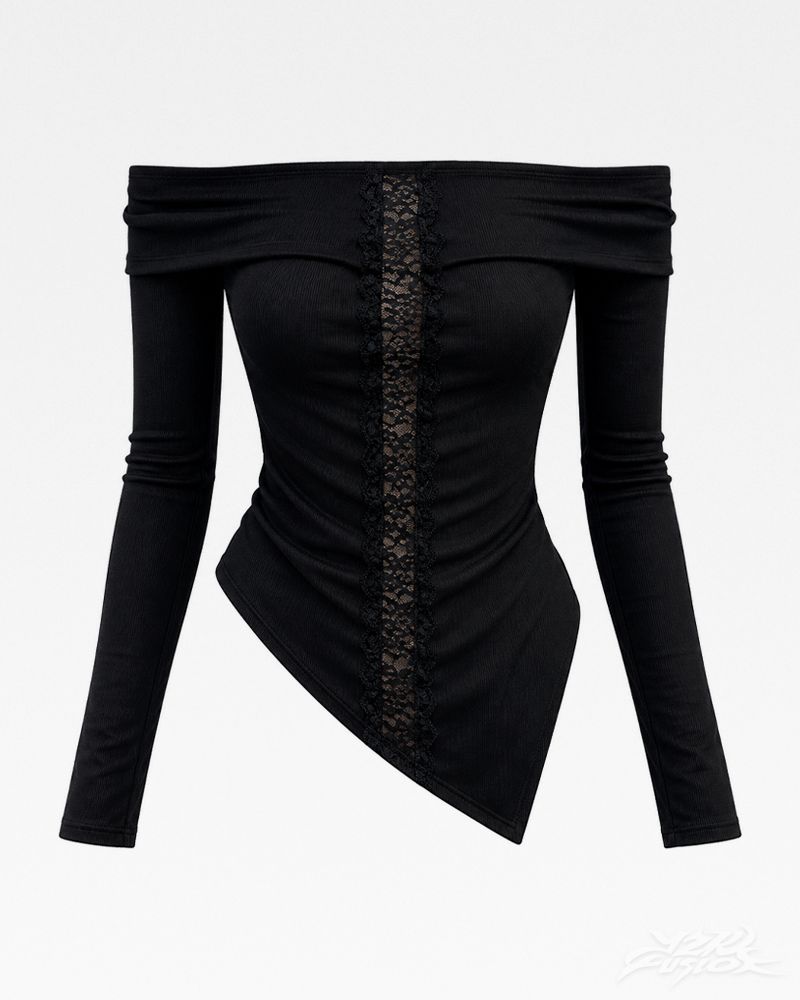 Y2K Grunge Off Shoulder Top
