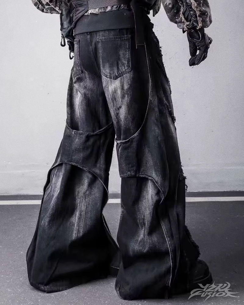 Jean patchwork grunge Y2K