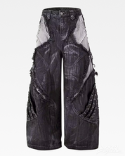 Jeansy wide leg grunge Y2K
