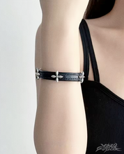 Y2K Leather Cross Bracelet