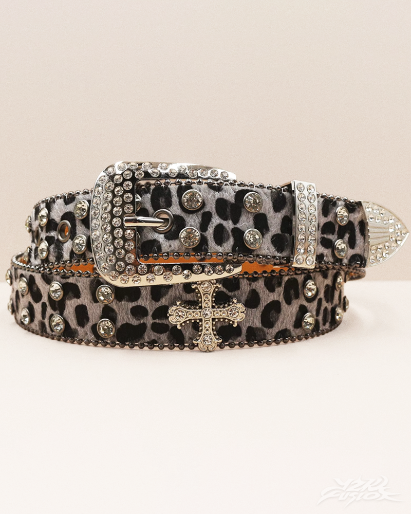 Y2K Leopard Print Western Belt