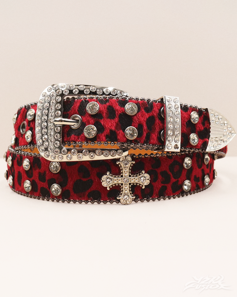 Y2K Leopard Print Western Belt