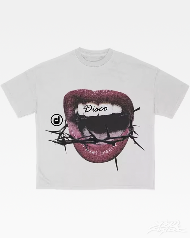 Y2K T Shirt mit Lippen Print