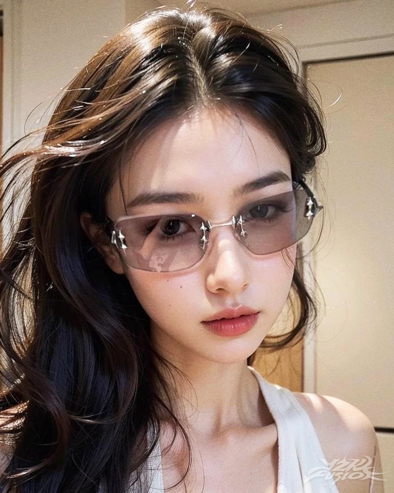 Y2K Rectangle Rimless Sunglasses