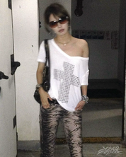 Y2K Strass Kreuz Top