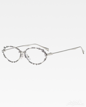 Y2K Ovale Strass Sonnenbrille
