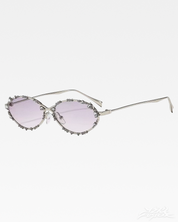 Y2K Ovale Strass Sonnenbrille