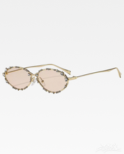 Y2K Ovale Strass Sonnenbrille