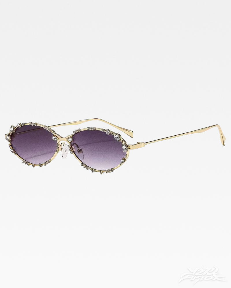 Y2K Rhinestone Oval Sunglasses