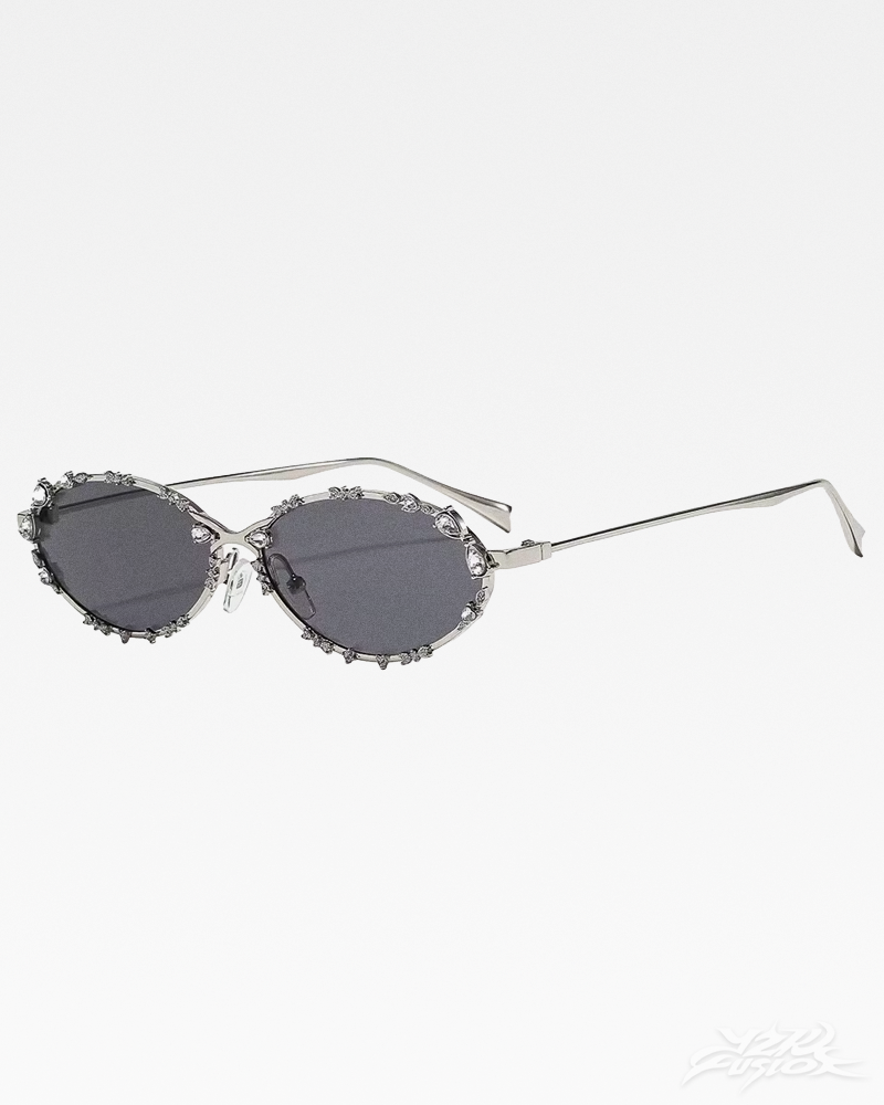 Y2K Rhinestone Oval Sunglasses