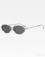Y2K Ovale Strass Sonnenbrille