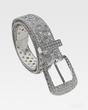 Y2K Rhinestone Silver Belt
