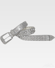Y2K Rhinestone Silver Belt