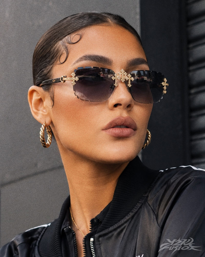 Y2K Sonnenbrille mit Strass