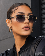 Y2K Sonnenbrille mit Strass