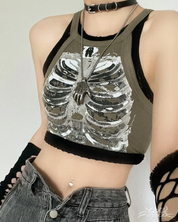 Crop top squelette Y2K