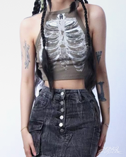 Crop top squelette Y2K