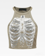 Crop top squelette Y2K