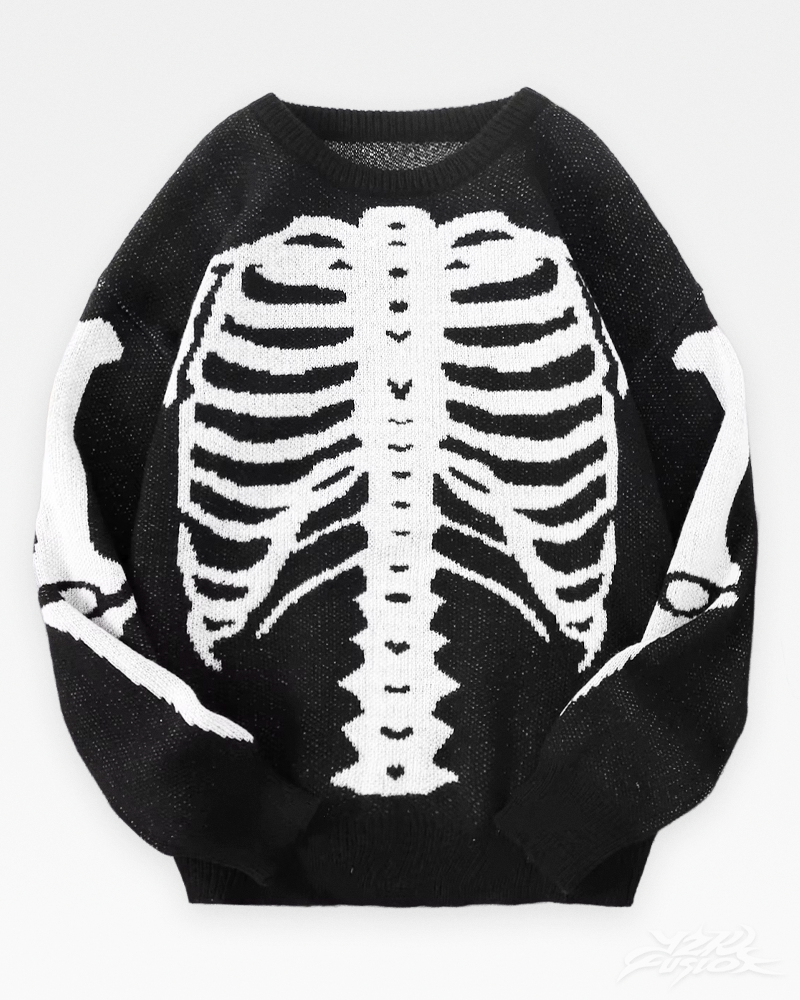 Y2K Skelett Pullover