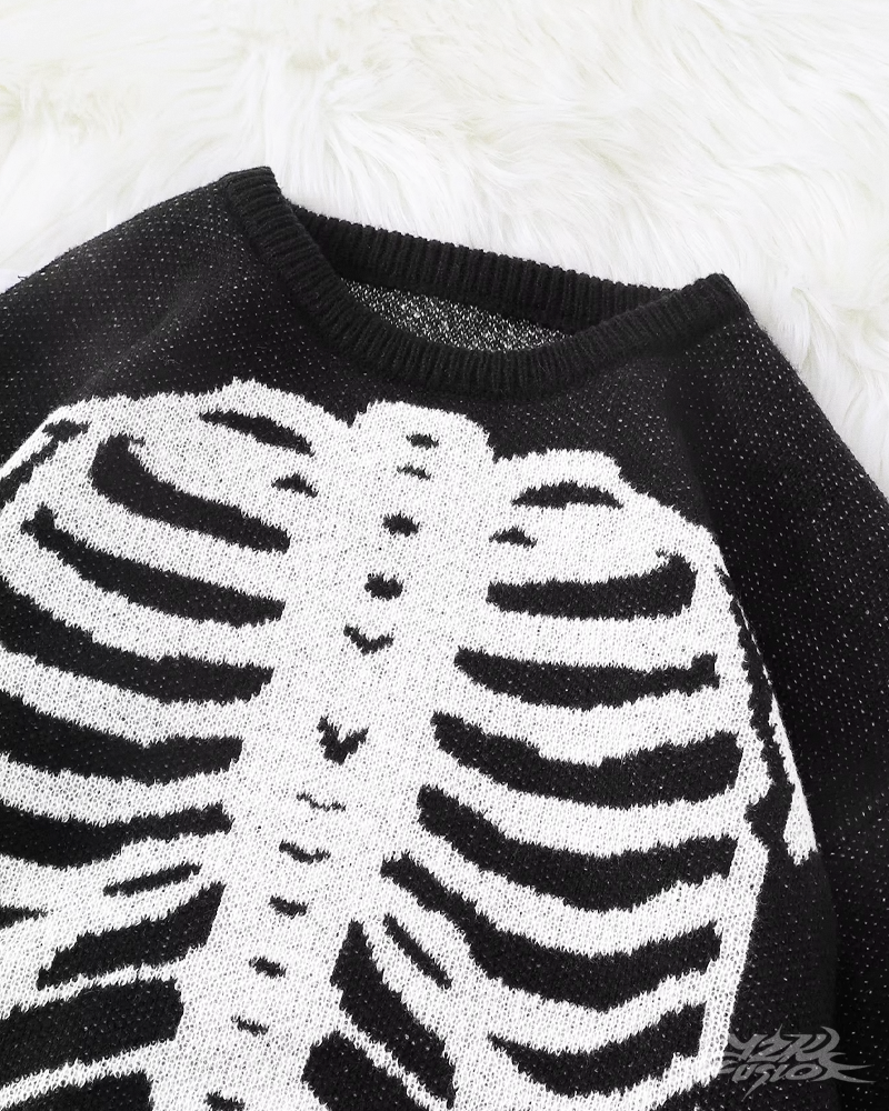 Y2K Skelett Pullover