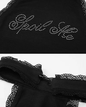 Y2K Neckholder Top Schwarz